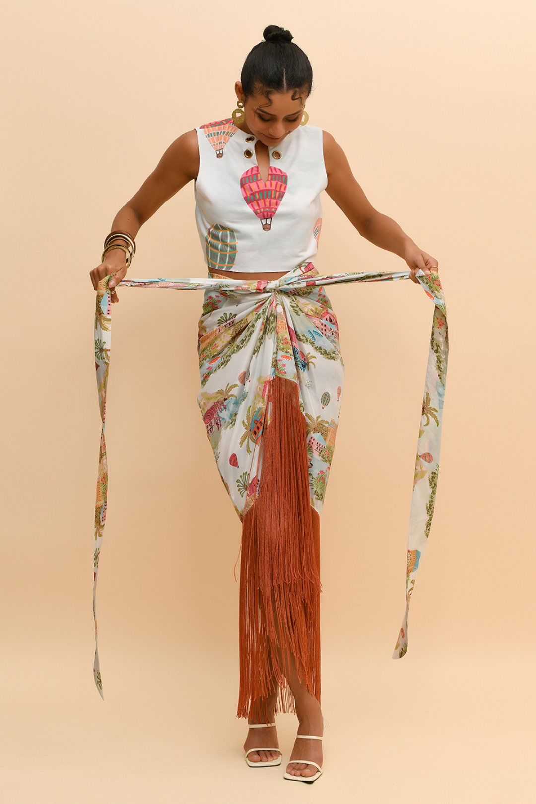 CITYSCAPE DRAPE SKIRT