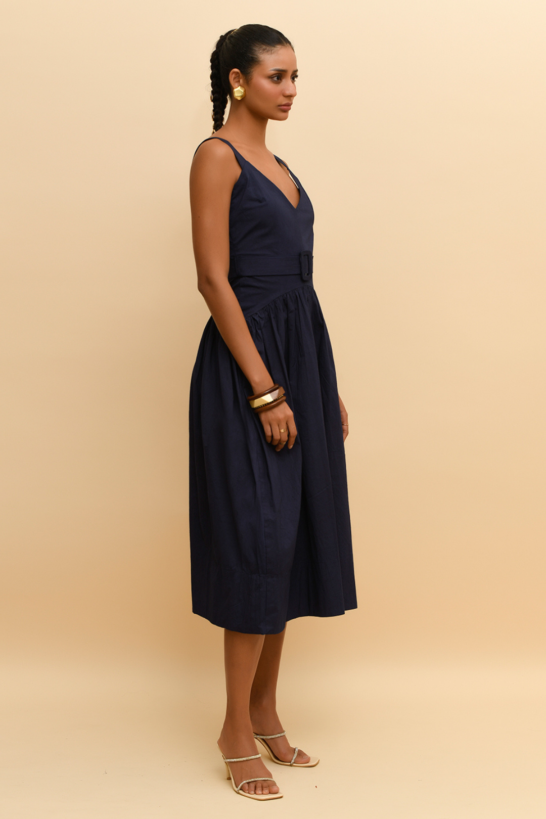 INVERTED HEM BELT DRESS