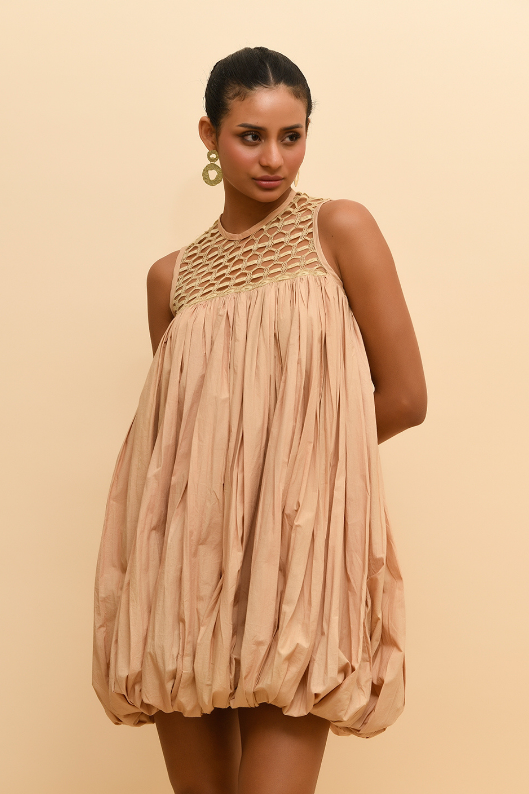 BEIGE BUBBLE DRESS